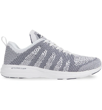 Shop Apl Athletic Propulsion Labs Techloom Pro Knit Running Shoe In White/ Navy