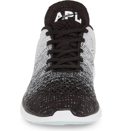 Shop Apl Athletic Propulsion Labs Techloom Pro Knit Running Shoe In Black/ Heather Grey/ White