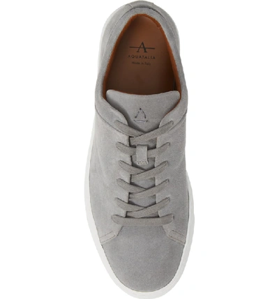 Shop Aquatalia Alaric Sneaker In Light Grey Suede