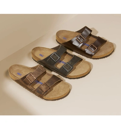 Shop Birkenstock Arizona Soft Slide Sandal In Desert Soil Camo Brown