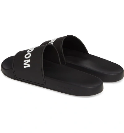 Shop Burberry Furley Slide Sandal In Black / Optic White
