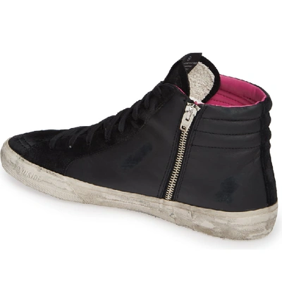 Shop Golden Goose 'slide' Sneaker In Black/ Pink Suede