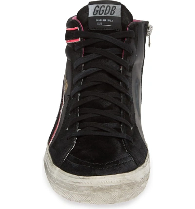 Shop Golden Goose 'slide' Sneaker In Black/ Pink Suede