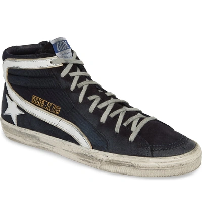 Shop Golden Goose 'slide' Sneaker In Navy Denim