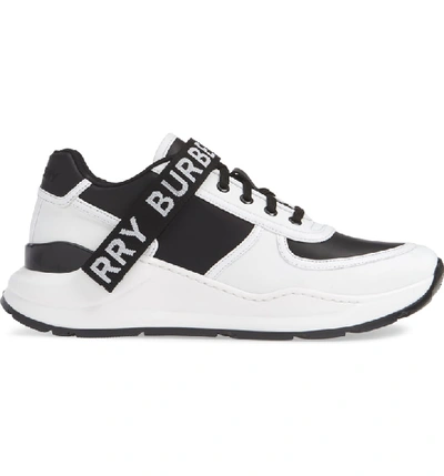 Shop Burberry Ronnie Sneaker In Black / Optic White