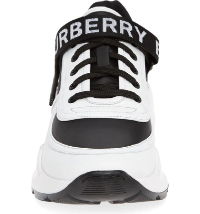 Shop Burberry Ronnie Sneaker In Black / Optic White