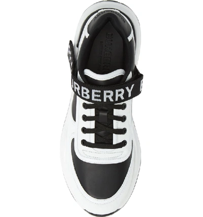 Shop Burberry Ronnie Sneaker In Black / Optic White