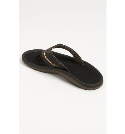 Olukai Men's Kia'i Ii Thong Sandals In Black/ Black