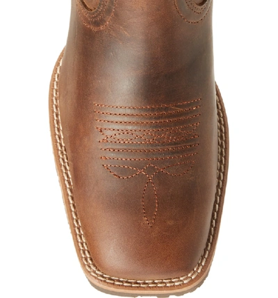 Shop Ariat Hybrid Rancher Cowboy Boot In Distressed Brown Leather
