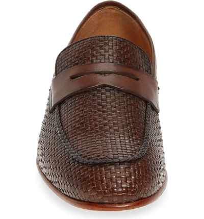 Shop Mezlan Faro Penny Loafer In Brown Leather