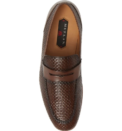 Shop Mezlan Faro Penny Loafer In Brown Leather