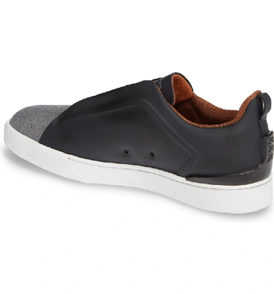 Shop Ermenegildo Zegna Slip-on Sneaker In Navy/ Grey
