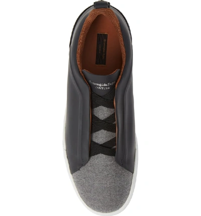 Shop Ermenegildo Zegna Slip-on Sneaker In Navy/ Grey