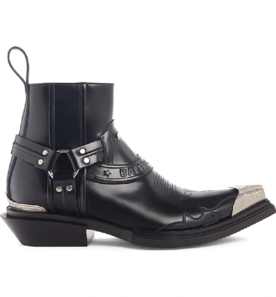 Shop Balenciaga Santiag Harness Boot In Black