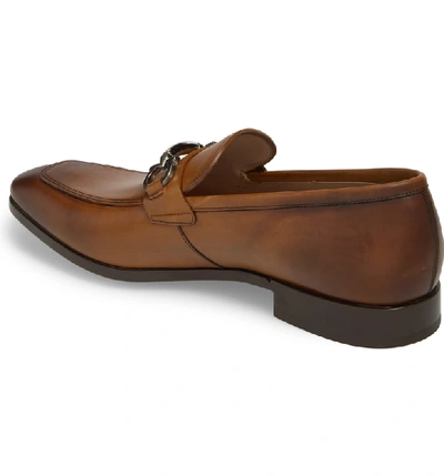 Shop Ferragamo Benford Rounded Bit Loafer In Ambre Brown Leather