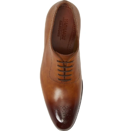 Shop Magnanni Bryant Medallion Toe Oxford In Brown Leather