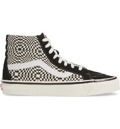 Shop Vans Ua Sk8-hi 38 Dx Sneaker In Og Black/ White/ Warp Check