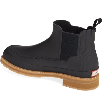 Shop Hunter Moc Toe Waterproof Chelsea Boot In Black