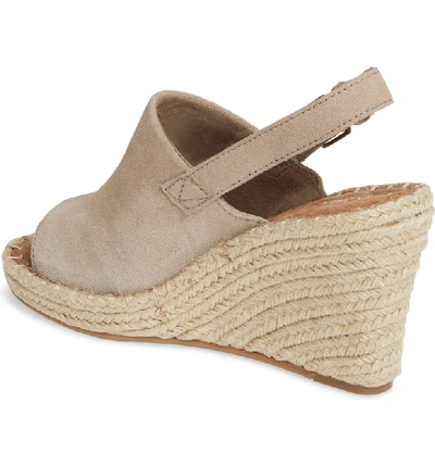 Shop Toms Monica Slingback Wedge In Desert Taupe Suede