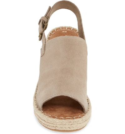 Shop Toms Monica Slingback Wedge In Desert Taupe Suede