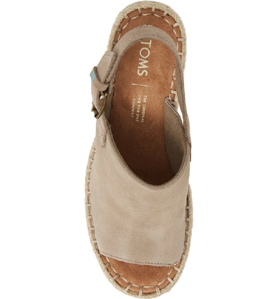 Shop Toms Monica Slingback Wedge In Desert Taupe Suede