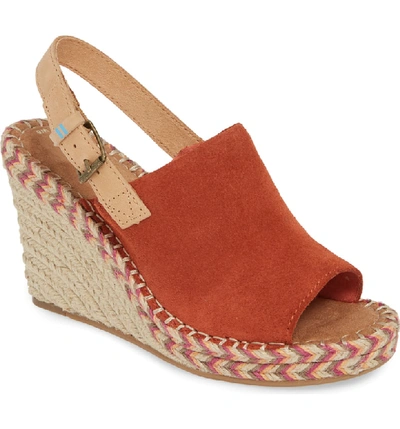 Shop Toms Monica Slingback Wedge In Spice Suede