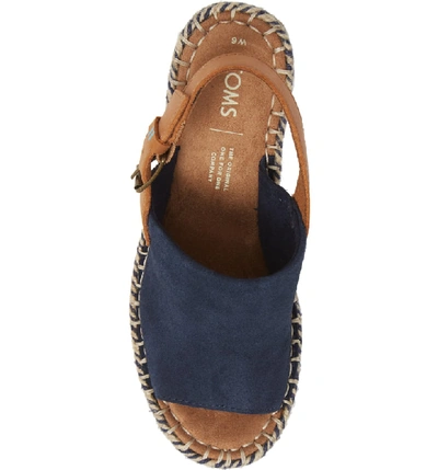 Shop Toms Monica Slingback Wedge In Navy Suede