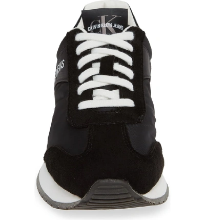 Shop Calvin Klein Jeans Est.1978 Jill Lace-up Sneaker In Black Nylon/ Suede