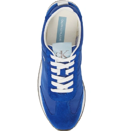Shop Calvin Klein Jeans Est.1978 Jill Lace-up Sneaker In Nautical Blue Nylon/ Suede