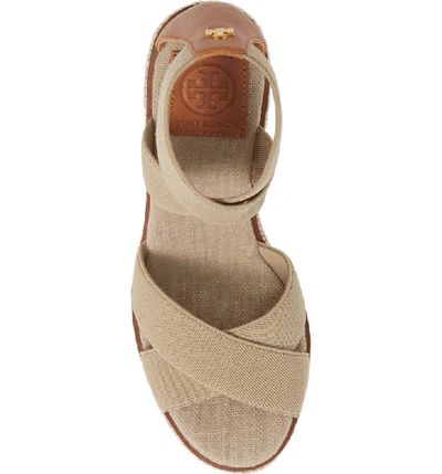 Shop Tory Burch Frieda Espadrille Wedge Sandal In Natural/ Tan