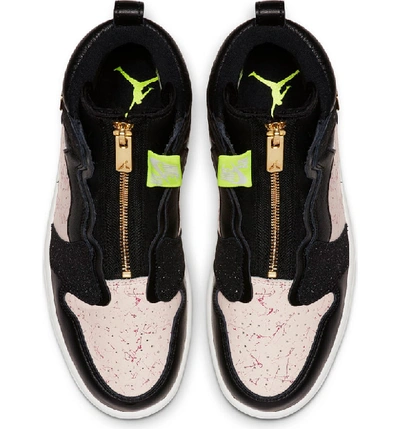Shop Nike Air Jordan 1 Zip High Top Sneakers In Black/ Gold/ Phantom/ Red