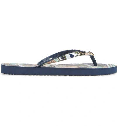 Shop Tory Burch Thin Flip Flop In Navy Constellation