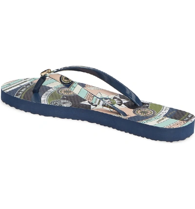 Shop Tory Burch Thin Flip Flop In Navy Constellation