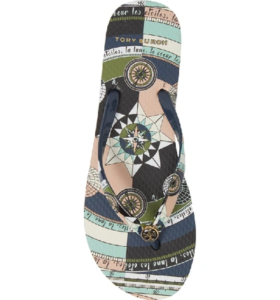 Shop Tory Burch Thin Flip Flop In Navy Constellation