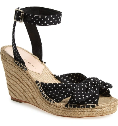 Shop Loeffler Randall Tessa Espadrille Wedge Sandal In Black/ Cream
