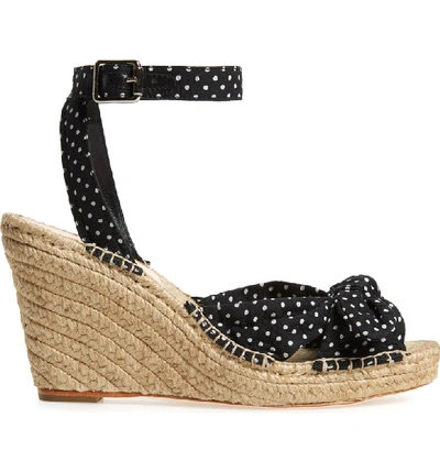 Shop Loeffler Randall Tessa Espadrille Wedge Sandal In Black/ Cream