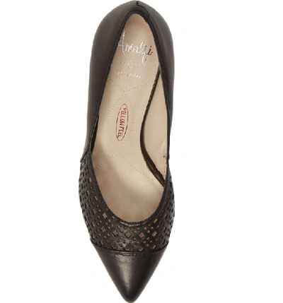Shop Amalfi By Rangoni Pinza Perforated Pointy Toe Pump In Black Leather