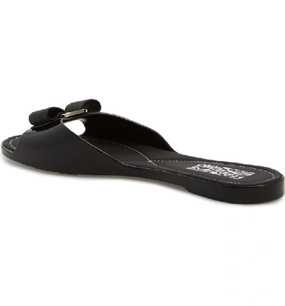 Shop Ferragamo Cirella Bow Slide Sandal In Black