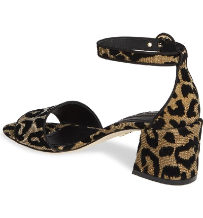 Shop Dolce & Gabbana Leopard Metallic Sandal In Gold Leopard