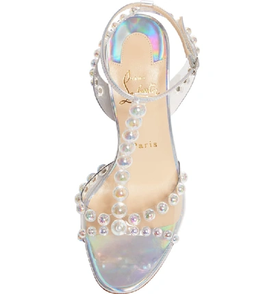 Shop Christian Louboutin Faridaravie Bead Sandal In Silver