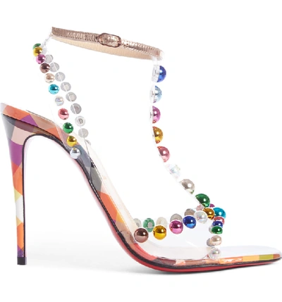 Shop Christian Louboutin Faridaravie Bead Sandal In Red Multi