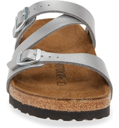Shop Birkenstock Salina Slide Sandal In Silver Leather