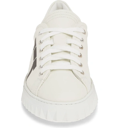 Shop Ferragamo Cube Gancio Sneaker In White/ Black