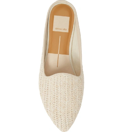 Shop Dolce Vita Grant Woven Flat Mule In Ivory Raffia