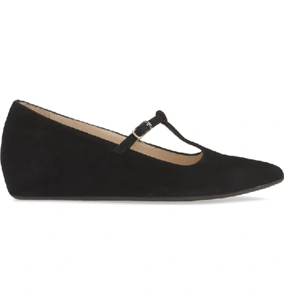 Shop Amalfi By Rangoni Assissi T-strap Mary Jane Wedge In Black Suede