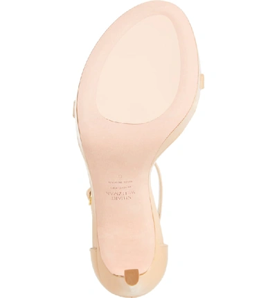 Shop Stuart Weitzman Nudist Disco Sandal In Adobe Patent