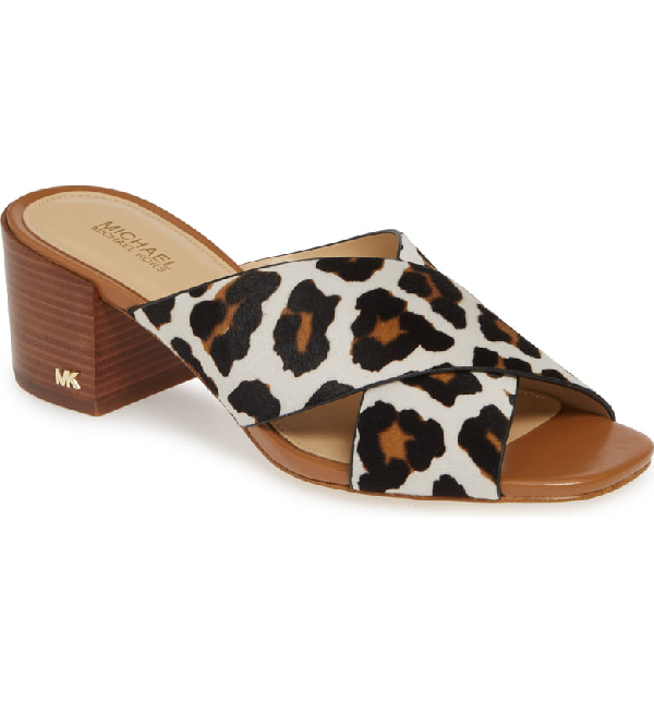 michael kors leopard slides