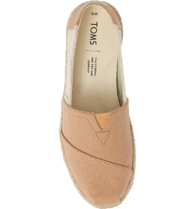 Shop Toms Alpargata Slip-on In Honey Stripe Fabric