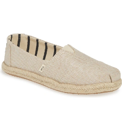 Shop Toms Alpargata Slip-on In Pearlized Metallic Fabric