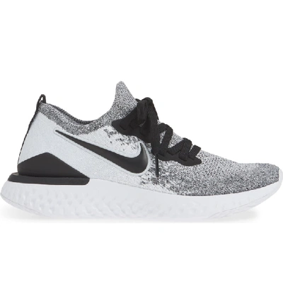 Shop Nike Epic React Flyknit 2 Running Shoe In White/ Black/ Pure Platinum